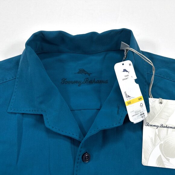 Tommy Bahama M Men’s Catalina Twill Silk Blue Long Sleeve Shirt NEW NWT - Picture 3 of 4